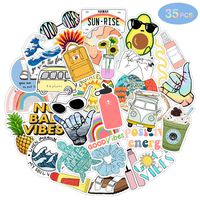 35 Pcs VSCO Vinyl Cute Waterproof Stickers for Hydro Flask, Water Bottle Stickers and Laptop Girl Stickers - Suitable for Kids, Teen Girls, Teens, Women