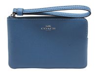 Coach Corner Zip Wristlet Sky Blue