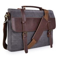 PRASACCO Canvas Messenger Bag Vintage Anti Thief Water Resistant Tactical Briefcases Crossbody School Travel Bag with Shoulder Strap for Men Women