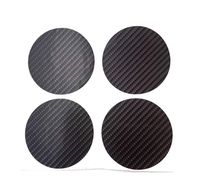 50 mm Plain Kevlar Carbon Fiber Vinyl Wheel Cap Center Decal Decals 4 Pcs PVC Emblem Sticker Black Badge Trunk Truck Rims All Series Racing Automotive 5 cm