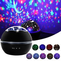 Night Light Projector Kids Nightlight Projector for Children 2-in-1 Multi-Function Star Projector 360° Rotation Light Projector Ocean World/Star Moon Lights, Black