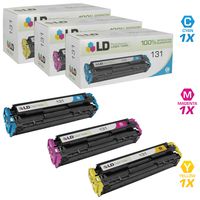 LD Remanufactured Toner Cartridge Replacement for Canon 131 (Cyan, Magenta, Yellow, 3-Pack)