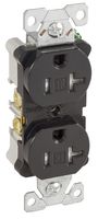 Eaton TRBR20BKBXSP 20-Amp 3-Wire 125-Volt Tamper Resistant Commercial Grade Duplex Receptacle 2-Pole, Black
