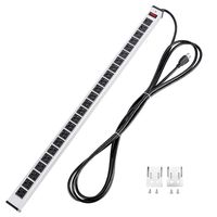 Surge Protector Power Strip 24-outlet ETL Certified Long Heavy Duty Metal Power Strip with 15-Foot Long Extension Power Cord