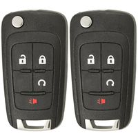 Keyless2Go Replacement Keyless Remote 4 Button Flip Car Key Fob for OHT01060512 (2 Pack)