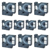 SuperInk Industrial Flexible Nylon Label Tape Compatible for Dymo 18488 (1/2"x11.5ft) Rhino 4200 5000 5200 6000 Label Maker (10PK Black on White)