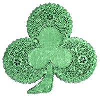 School Smart Paper Die-Cut Shamrock Lace Doily, 6 Inches, Green, Pack of 100