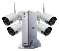 Lorex Weatherproof Indoor/Outdoor WiFi Home Surveillance Security System, 1080p HD Cameras with Night Vision (4 Pack) - Includes 4 Channel HD 2K Wire-Free NVR w/ 1 TB Storage Hard Drive