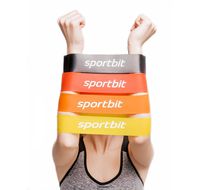 SPORTBIT Pilates Flexbands Set with Bag & e-Book for Exercise & Workout