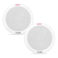6.5 Inch Dual Marine Speakers - 2 Way Waterproof and Weather Resistant Outdoor Audio Stereo Sound System with 400 Watt Power, Polypropylene Cone and Butyl Rubber Surround - 1 Pair - PLMR605W (White)