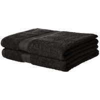 AmazonBasics Fade-Resistant Cotton Bath Towel - Pack of 2, Black