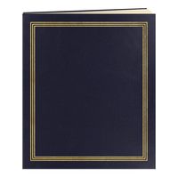 Jumbo 11.75x14 Beige Page Scrapbook 100 Pages (50 Sheets), Navy Blue