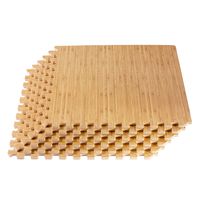 Forest Floor Thick Printed Foam Tiles, Premium Wood Grain Interlocking Foam Floor Mats, Anti-Fatigue Flooring, 3/8" Thick, 100 Square Feet (25 Tiles), Light Bamboo