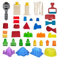 CoolSand Advanced Building Sand Molds & Tools Kit - Works with All Other Play Sand Brands - 37Piece Includes: Castle, Bricks & Walls Molds, & Tools - Sand Not Included