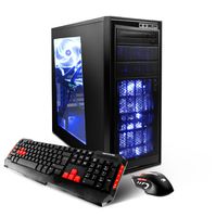 iBUYPOWER AM690S Gaming Desktop - Intel i5-6600K Quad Core 3.5GHz, 8GB DDR4 RAM, 1TB HDD, 120GB SSD, 24X DVD, AMD RX-480 8GB, Wi-Fi USB Adapter, Windows 10 Home 64-Bit