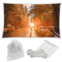Holiday Styling Outdoor Projector Screen Kit - Large 126 inch Portable and Crease Free for Movie Cinema Camping Travel