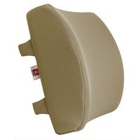 LoveHome Memory Foam Lumbar Support Back Cushion with 3D Mesh Cover Balanced Firmness for Lower Back Pain Relief - Ideal Back Pillow for Office Chair and Car Seat - Beige
