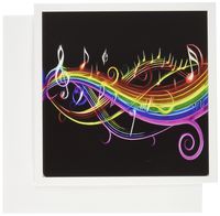 3dRose Rainbow music notes in neon rainbow colors - Greeting Cards, 6 x 6 inches, set of 12 (gc_167166_2)