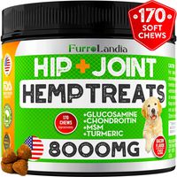 FurroLandia Hemp Hip & Joint Supplement for Dogs - 170 Soft Chews - Made in USA - Glucosamine for Dogs - Chondroitin - MSM - Turmeric - Hemp Seed Oil - Natural Pain Relief & Mobility