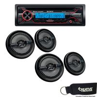 Sony MEX-M71BT Bluetooth Marine Receiver with Two Pairs of XS-MP1611B Black 6.5" Speakers