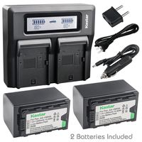 Kastar Fast Dual LCD Charger + 2X Battery for Panasonic AG-VBR59 AG-VBR89G AG-VBR118G and AG-DVX200PJ AG-3DA1 AG-AC8 AC8EJ AG-AC8PJ AG-AC30 AG-DVC30 HC-X1000 HC-X1 HDC-Z10000 (Z10000GK, Z10000P)
