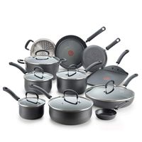 T-fal E765SH Ultimate Hard Anodized Nonstick 17 Piece Cookware Set, Black