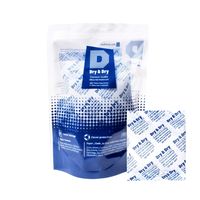 Dry & Dry 50 Gram Pack of 10 Silica Gel Packets Desiccant Dehumidifier - Rechargeable Silica Packets for Moisture Absorber