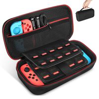 Carry Case Compatible with Nintendo Switch, Keten Protective Hard Portable Travel Case Pouch Shell with 19 Games Cartridge Holders Compatible with Console, Games, Joy-Con and Other Accessories, Black