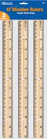 Bazic - Wooden Ruler (30 Centimeter) (12 Inches) (Case of 24) (3-Packs of 24)