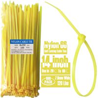 Nylon Cable Zip Ties 14 Inch 8 X 350MM- LiveZone 100 Pcs Heavy Duty 120lb Strength Self-Locking Zip Ties Fasten Wrap Straps Twist Wire Ties for Organizing Wires, Home,Garden & Office Use,Yellow