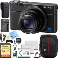 Sony Cyber-Shot DSC-RX100M6 RX100 VI Mark 6 20.2 MP 4K Compact Digital Camera with F2.8 - F4.5 Zeiss 24-200mm Lens with Triple Battery Deco Gear Field Bag Case Memory Card Travel Bundle