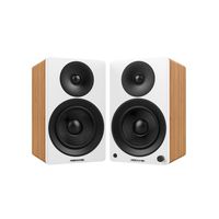 Fluance Ai40W Powered Two-Way 5" 2.0 Bookshelf Speakers with 70W Class D Amplifier for Turntable, PC, HDTV & Bluetooth aptX Wireless Music Streaming (Lucky Bamboo)