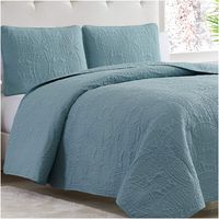 Mellanni Bedspread Coverlet Set Spa-Blue - Comforter Bedding Cover - Oversized 3-Piece Quilt Set (Full/Queen, Spa Blue)