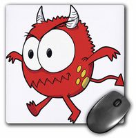3dRose LLC 8 x 8 x 0.25 Inches Mouse Pad, Silly Little Devil Monster Cartoon Character (mp_102252_1)
