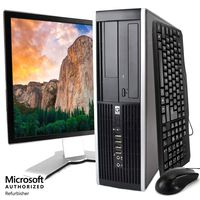HP Elite Desktop PC Package, Intel Core 2 Duo Processor, 8GB RAM, 250GB Hard Drive, DVD, Keyboard & Mouse, Wi-Fi, Windows 10 Professional, 17" LCD Monitor (Renewed)