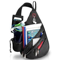 Anti-Theft Sling Bag Travel Crossbody Backpack Fits iPad and 10" Tablet, Black