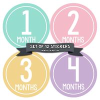 Months in Motion Baby Monthly Stickers - Baby Milestone Stickers - Newborn Girl Stickers - Month Stickers for Baby Girl - Baby Girl Stickers - Newborn Monthly Milestone - Belly Sticker
