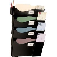 Officemate Grande Central Filing System, Letter/A4 and Legal Size, 4 Pockets, Black (21724)