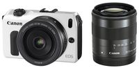 Canon EOS M (White) and EF-M 22mm STM Lens and EF-M18-55mm IS STM Lens