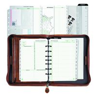 Day-Timer 80844 Aviator Distressed Leather Starter Set, 5 1/2 x 8 1/2, Dark Tan