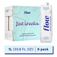 Flow Alkaline Spring Water, 100% Natural Alkaline Water, Eco-Friendly Packaging, Refreshing Taste, Boxed Mineral Water, Natural Electrolytes, Water with pH, Non-GMO, BPA-Free, Liter (6)