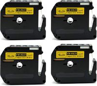 NEOUZA 4PK M-K631 MK631 M631 Compatible for Brother P-Touch M Series Label Tape PT70 PT80 PT90 PT100, PT110 (Black on Yellow)