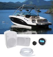 Rockville RGHR2 Marine Gauge Receiver w/Bluetooth+Remote+(2) 6.5" Boat Speakers