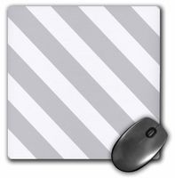 3D Rose"Gray and White Diagonal Stripe Pattern Striped Stripy Stripey Grey Silver Simple Modern Contemporary" Matte Finish Mouse Pad - 8 x 8" - mp_159903_1