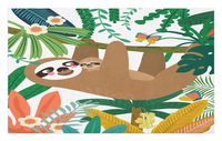GugeABCmat Decorative Floor Mat,Creative Design African Ready for Hunting Art Image,Bath Mats 48" W X 36" L,Dark Cocoa Earth Yellow Vermilion Pale Grey