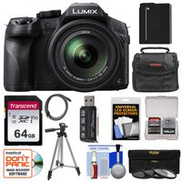 Panasonic Lumix DMC-FZ300 4K Wi-Fi Digital Camera with 64GB Card + Battery + Case + Tripod + 3 Filters + Kit