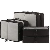 Bagail 6 Set Packing Cubes,3 Various Sizes Travel Luggage Packing Organizers(Black Net)