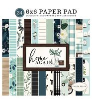 Carta Bella Paper Company CBHOA109023 Home Again 6x6 Pad Paper, Green, Blue, Woodgrain, Black, Teal