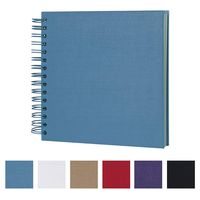 8 x 8 Inch DIY Scrapbook Photo Album Hardcover Kraft Blank Blue Page Wedding and Anniversary Family Photo Album (Blue, 8 Inch)