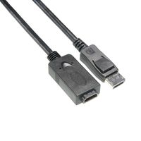Amphenol AV-DPMHDMIF00-000.24 Male DisplayPort to Female HDMI Adapter Cable, Black